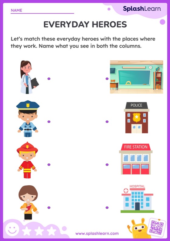 Everyday Heroes Worksheet Printable English Sheet