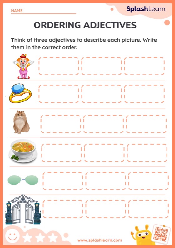 Ordering Adjectives Worksheet