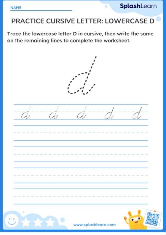 Cursive Letter D Worksheets - Free Printable | SplashLearn