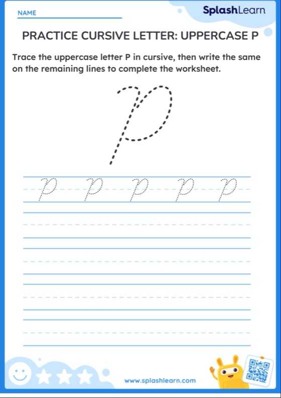 Practice Cursive Letter: Uppercase P - Worksheet