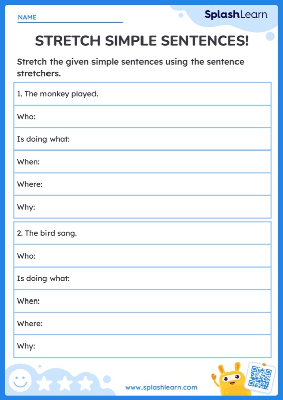 Stretch The Simple Sentences - Worksheet