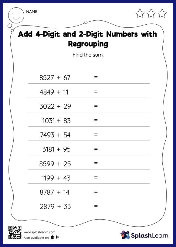 Addition within 10,000 with Regrouping Activities & Resources