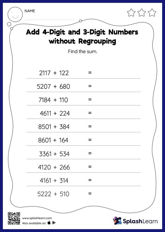 4-Digit Addition Worksheets - Free & Printable | SplashLearn