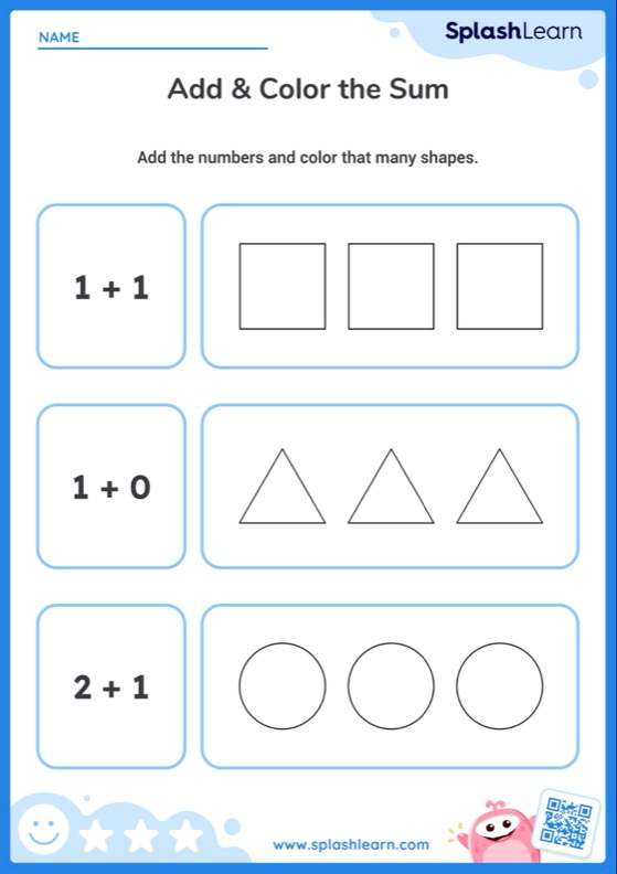 Preschool Math: Addition Worksheets - Free & Printable | SplashLearn