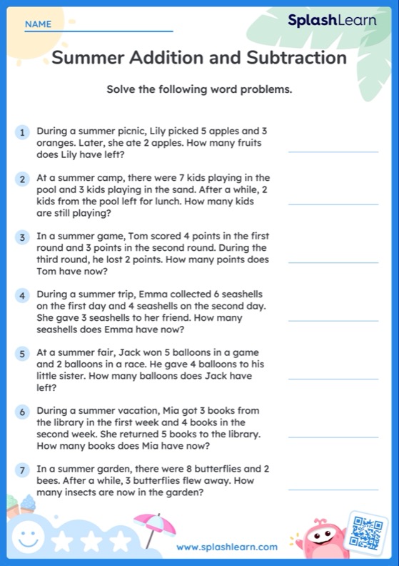 Free Printable Math Word Problems Worksheets for Kids | SplashLearn