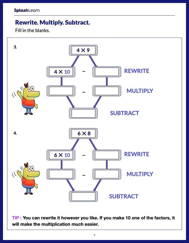 3rd Grade Math: Distributive Property Of Multiplication Worksheets