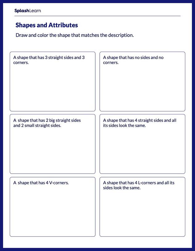 Free Printable Attributes of 2D Shapes Worksheets SplashLearn
