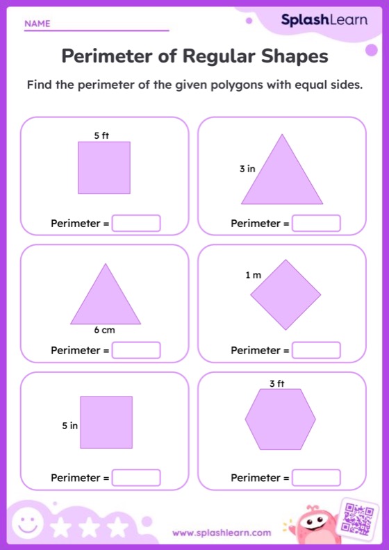 Finding Perimeter with Missing Side Lengths — Printable Math Worksheet