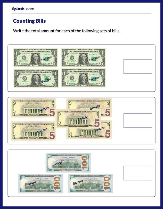 Counting Money Worksheets for 3rd Graders Online - SplashLearn