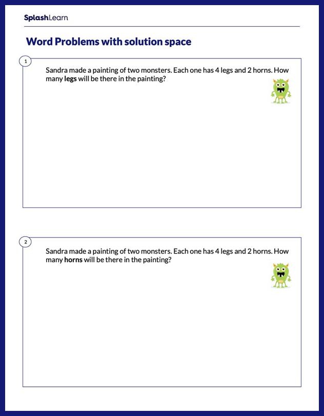 Multiplication Word Problems using Equal Groups Math Worksheets SplashLearn