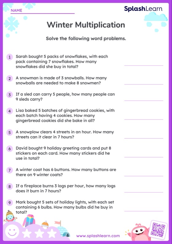 3rd Grade Math: Multiplication Word Problems Worksheets - Free