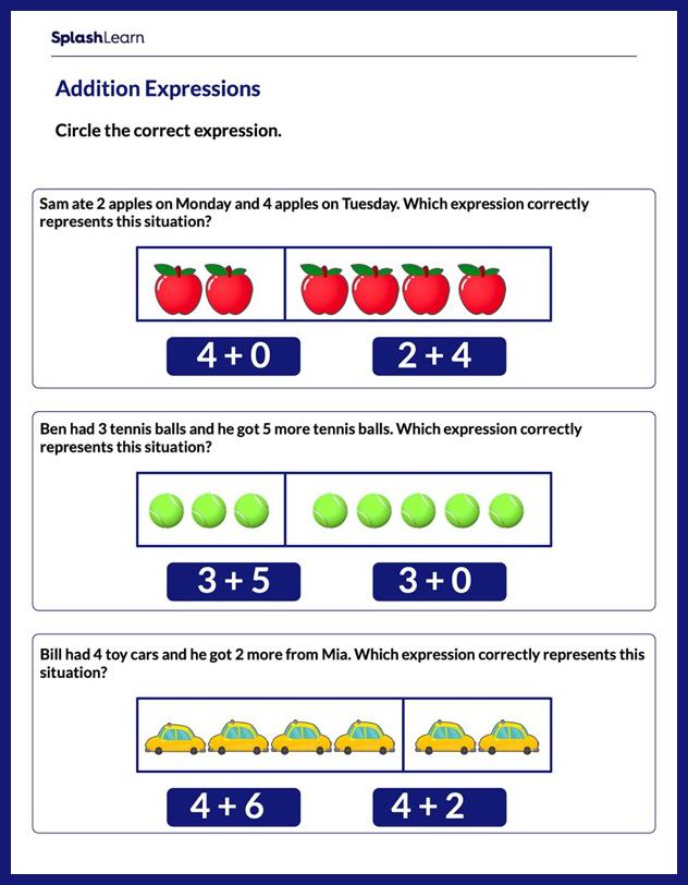 Addition Worksheets for 2nd Graders Online - SplashLearn