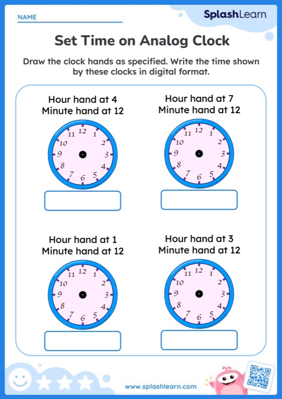 Free Printable Telling Time Worksheets for 1st Grade SplashLearn