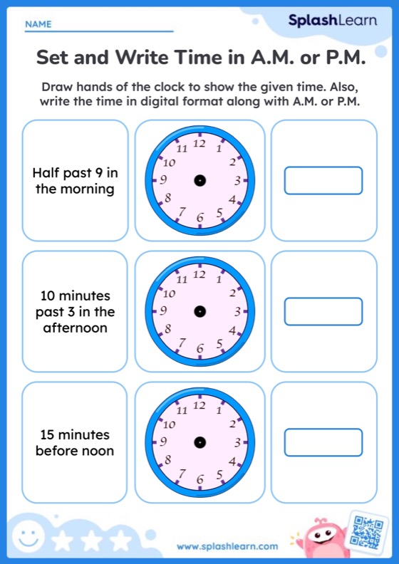 Free Printable Telling Time Worksheets for 1st Grade SplashLearn