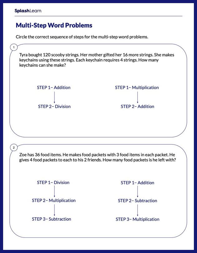 Word Problems Worksheets for 5th Graders Online SplashLearn