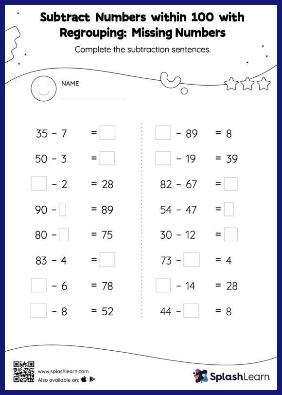 Subtraction within 100 with Regrouping - Activities & Resources