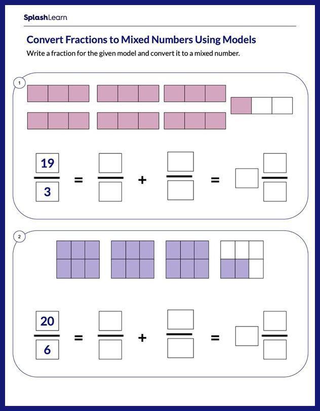 Converting Fractions To Mixed Numbers Worksheet - Worksheets For