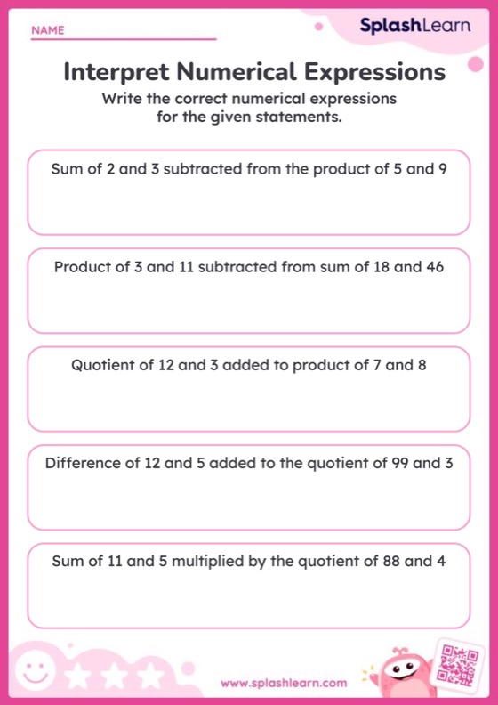 5th Grade Math: Expressions And Equations Worksheets - Free & Printable