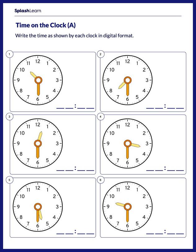 Free Printable Telling Time Worksheets for Kids SplashLearn