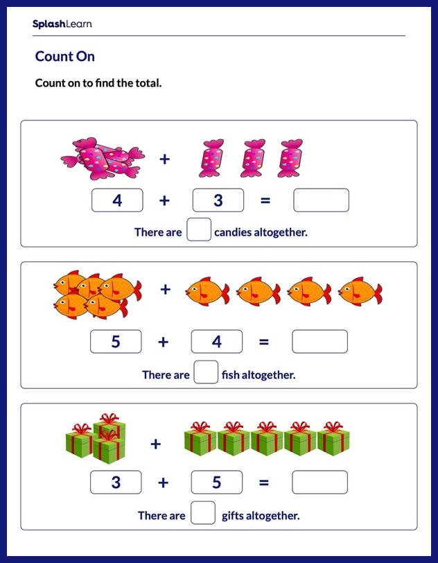 Add by Counting On Objects Worksheet