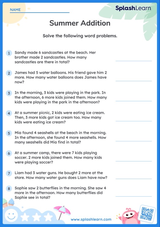Addition Word Problems Resources for Year 2 Kids Online - SplashLearn