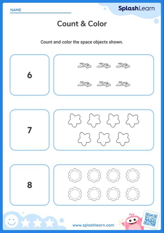 Counting Objects To 10 Worksheet Count And Match – Numbers 1 10