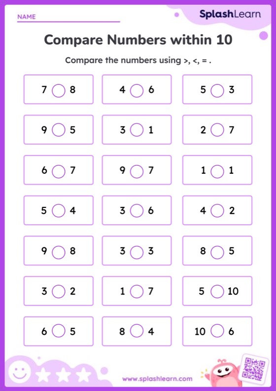 Compare Numbers Resources for Reception Kids Online - SplashLearn