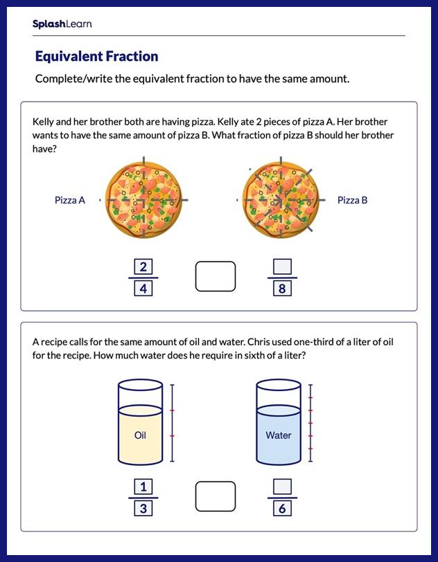 Find Numerator to Have the Same Amount Worksheet
