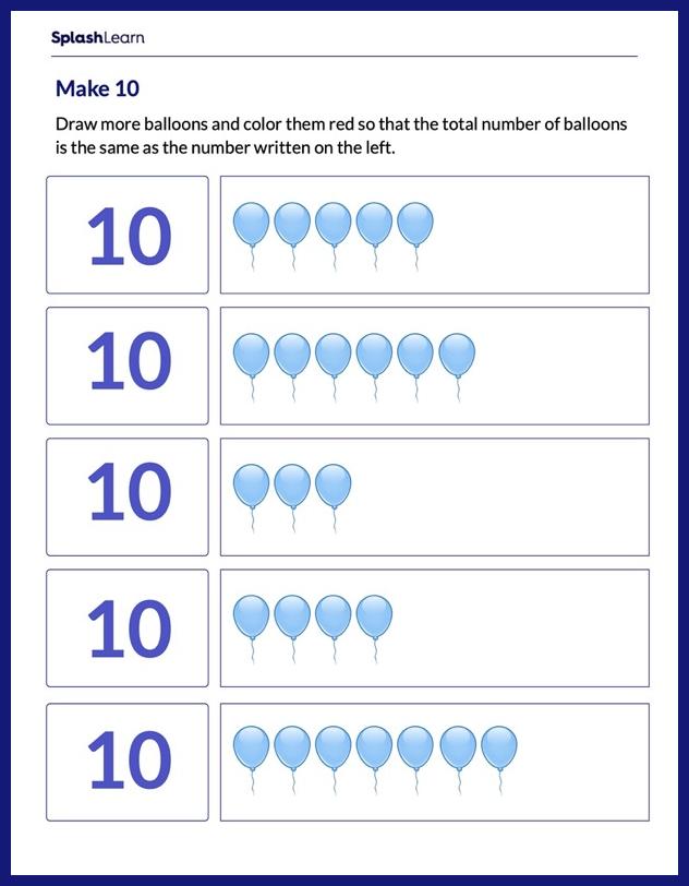 How Many More to Make 10 Worksheet
