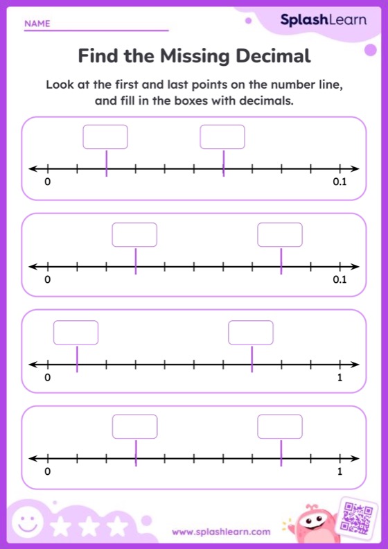 Year 6 Maths: Decimals On A Number Line Worksheets - Free Printable