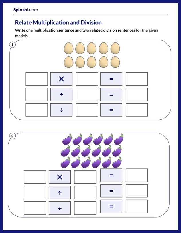 Relate Multiplication and Division Sentences Worksheet