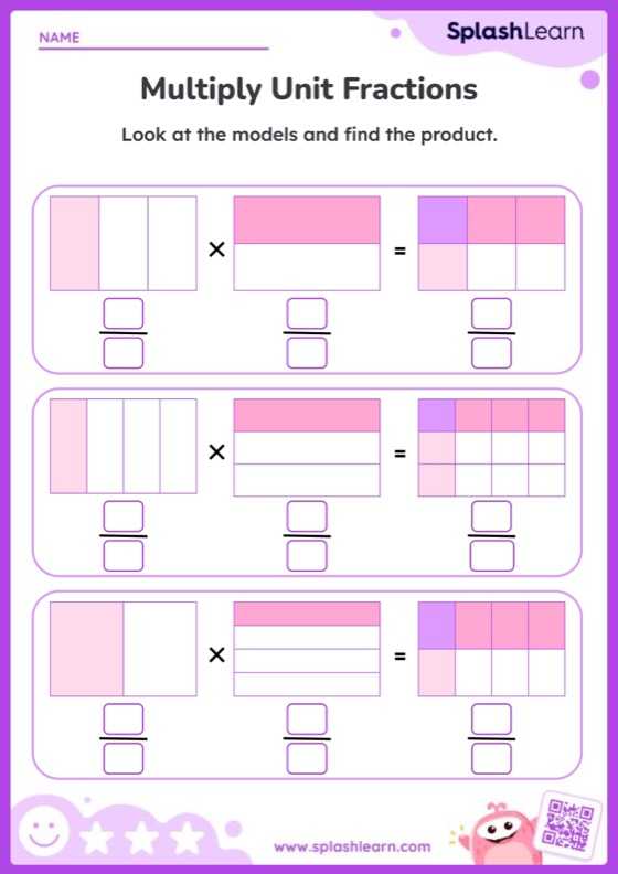 Represent Unit Fractions on Area Models and Multiply - Worksheet