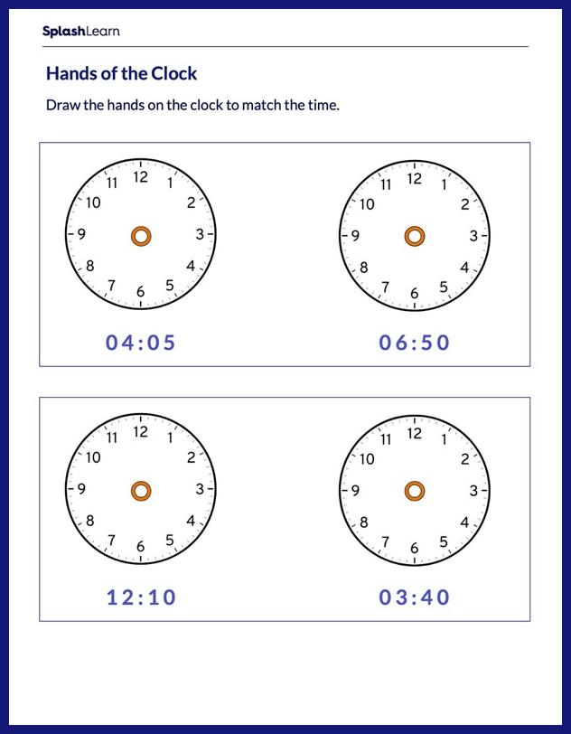 Set Time on Analog Clock Worksheet