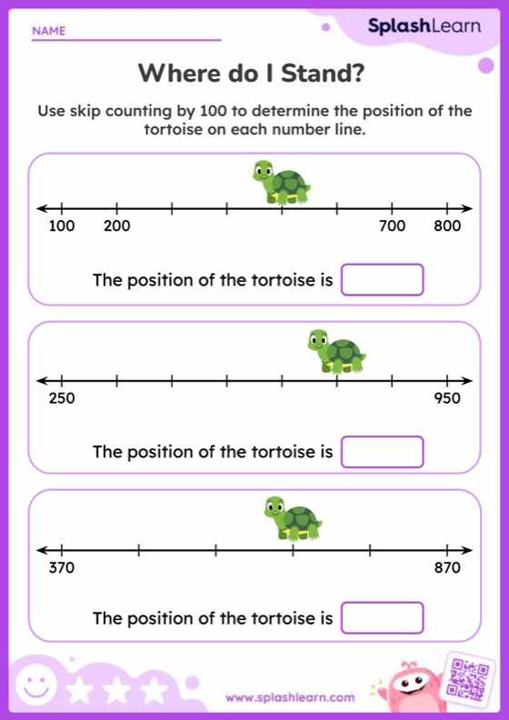 Skip Count by 100 and Identify Position on the Number Line