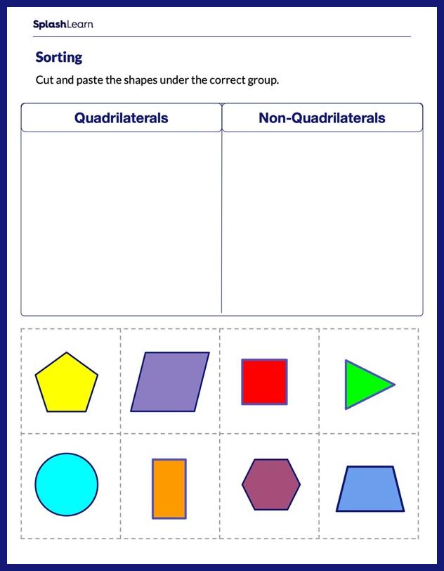 Sort the Shapes - Math Worksheets - SplashLearn