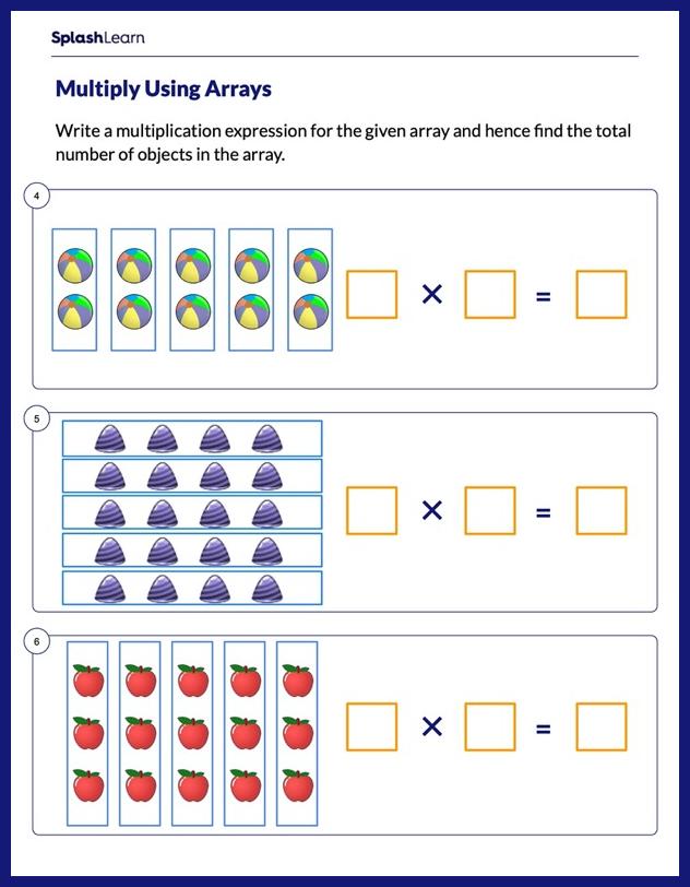 Use Arrays to Multiply Worksheet
