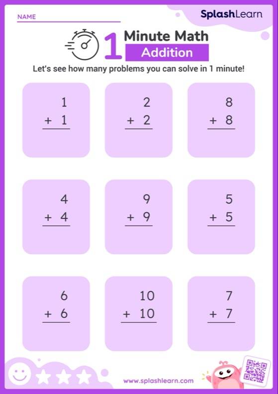 Timed Math Facts Worksheets