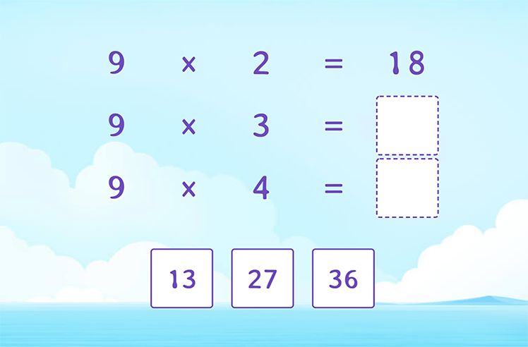 Patterns in Times Table of 9 Game