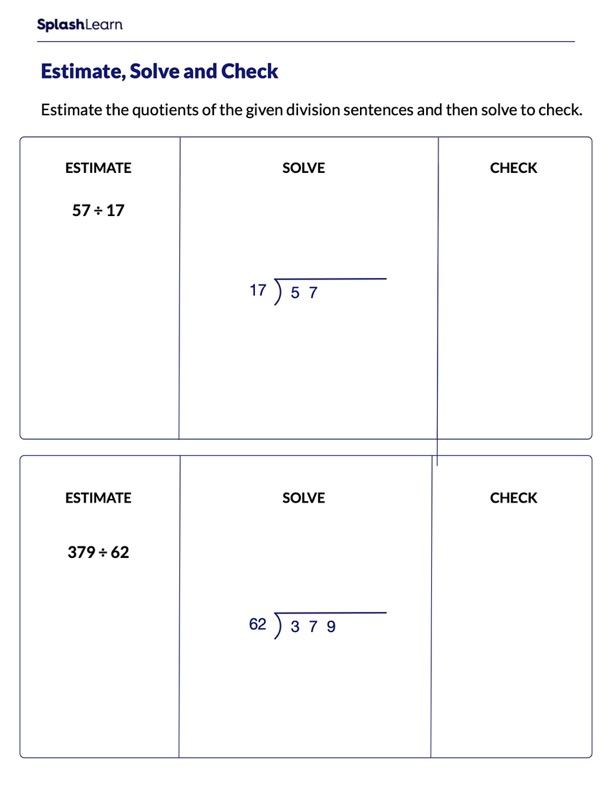 Division Worksheets for 4th Graders Online SplashLearn Division Worksheets for 4th Graders Online SplashLearn