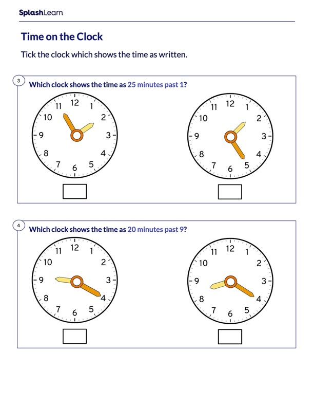 Time Worksheets for 3rd Graders Online - SplashLearn