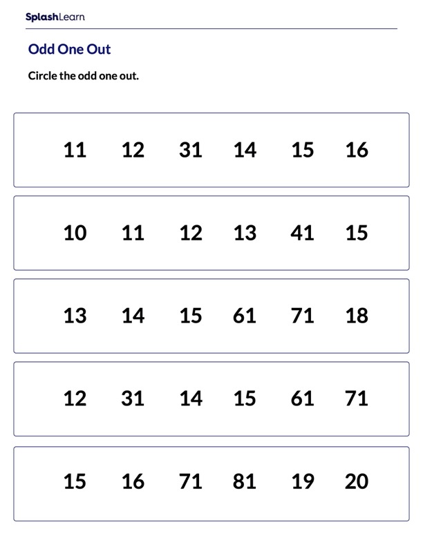 Guess the Odd One Out Math Worksheets SplashLearn