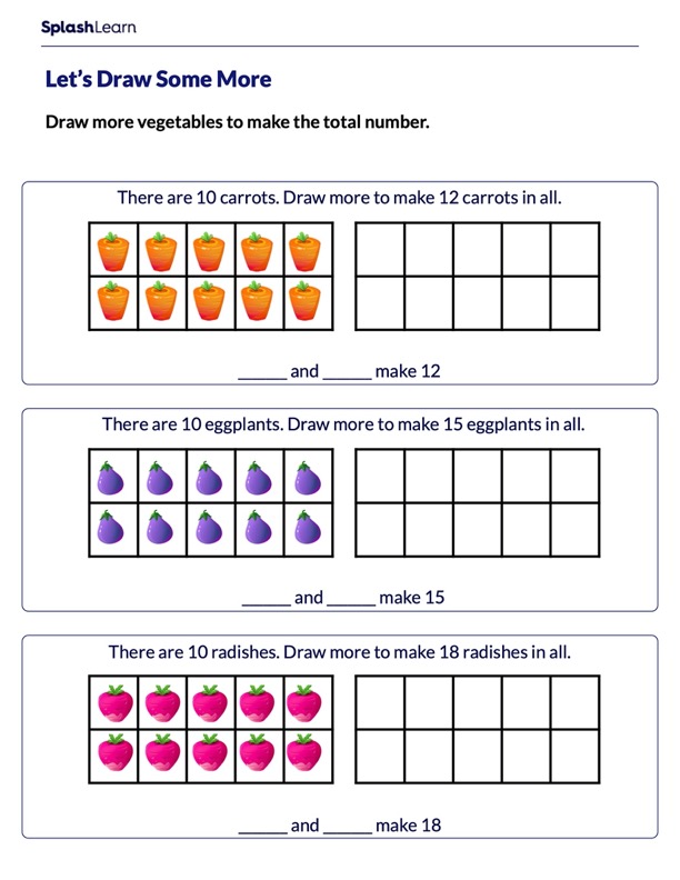 Teen Numbers Using 10frames Math Worksheets SplashLearn