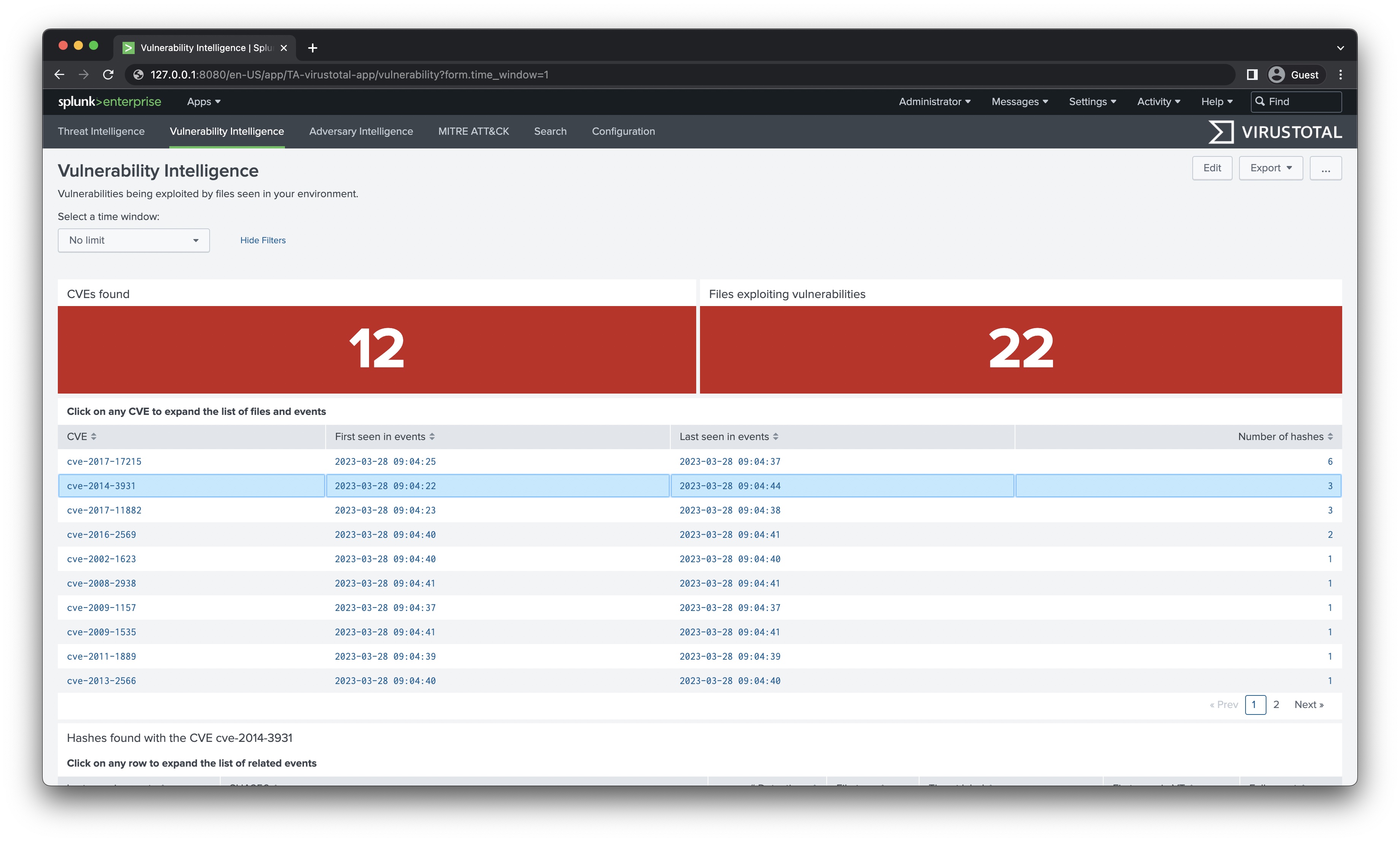 VT4Splunk Splunkbase