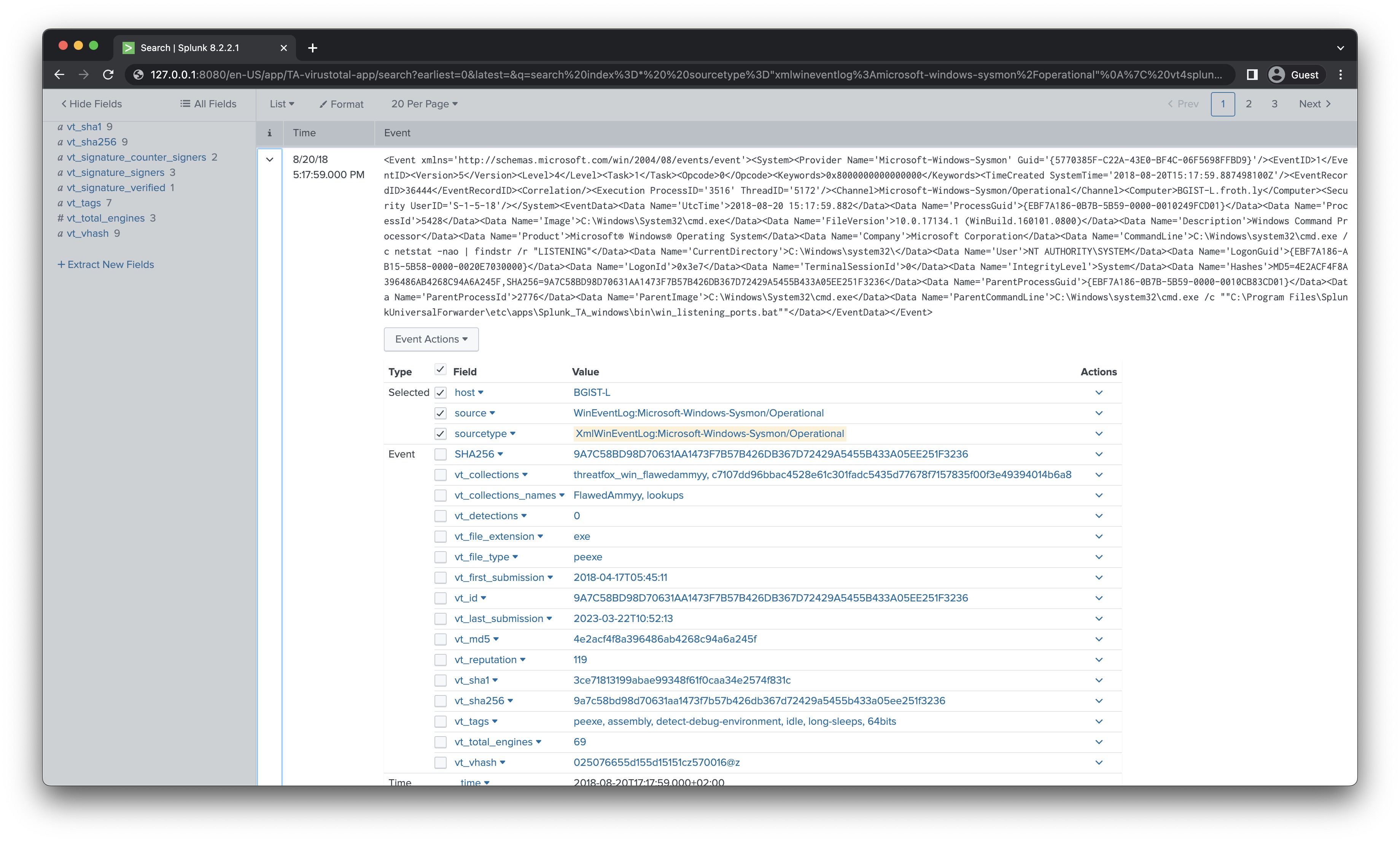 VT4Splunk Splunkbase