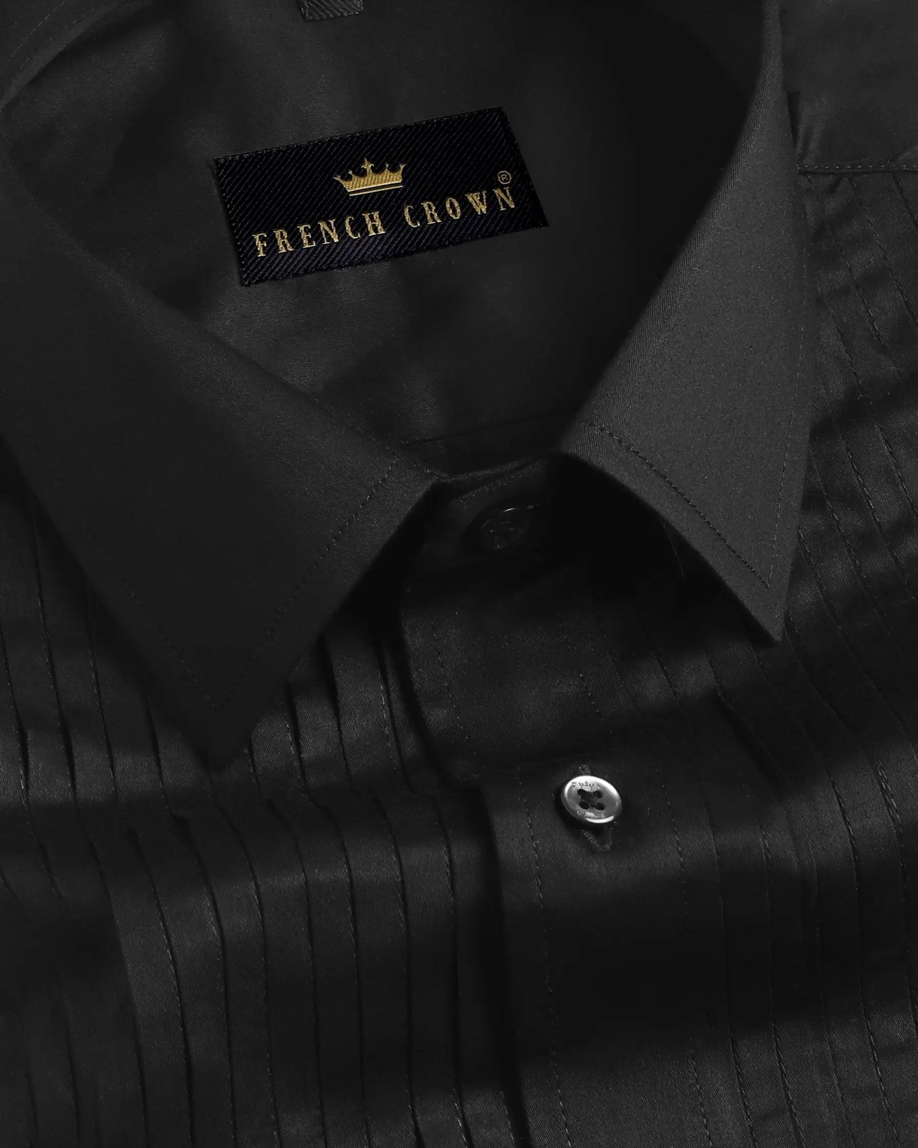 Jade Black Tuxedo Super Soft Giza Cotton SHIRT Monliiy