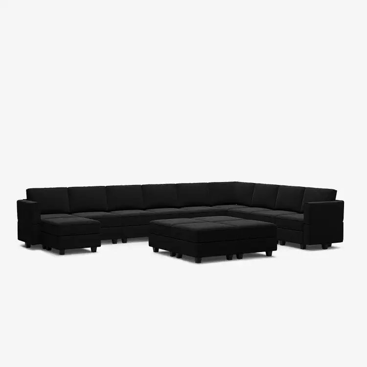 Metsoy 10 Seats + 12 Sides Modular Velvet Sofa with Storage Seat and O
