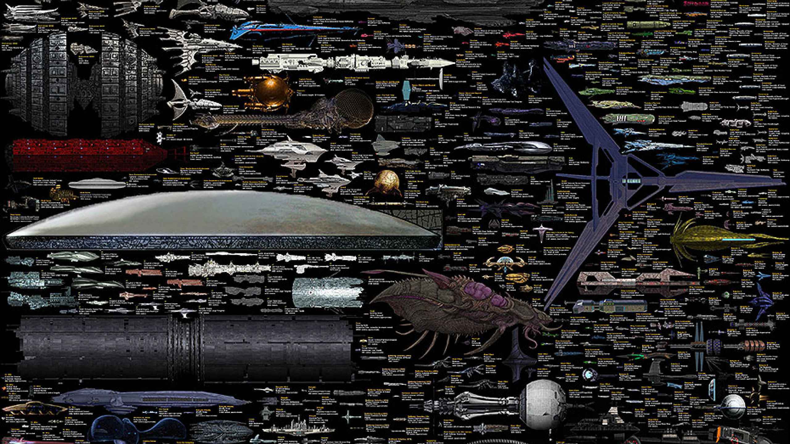 Starship size comparison Star Wars ships to the Star Trek Enterprise