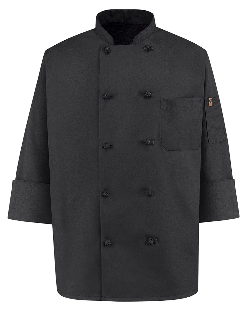 Chef Designs 0427 Black Knot Button Chef Coat