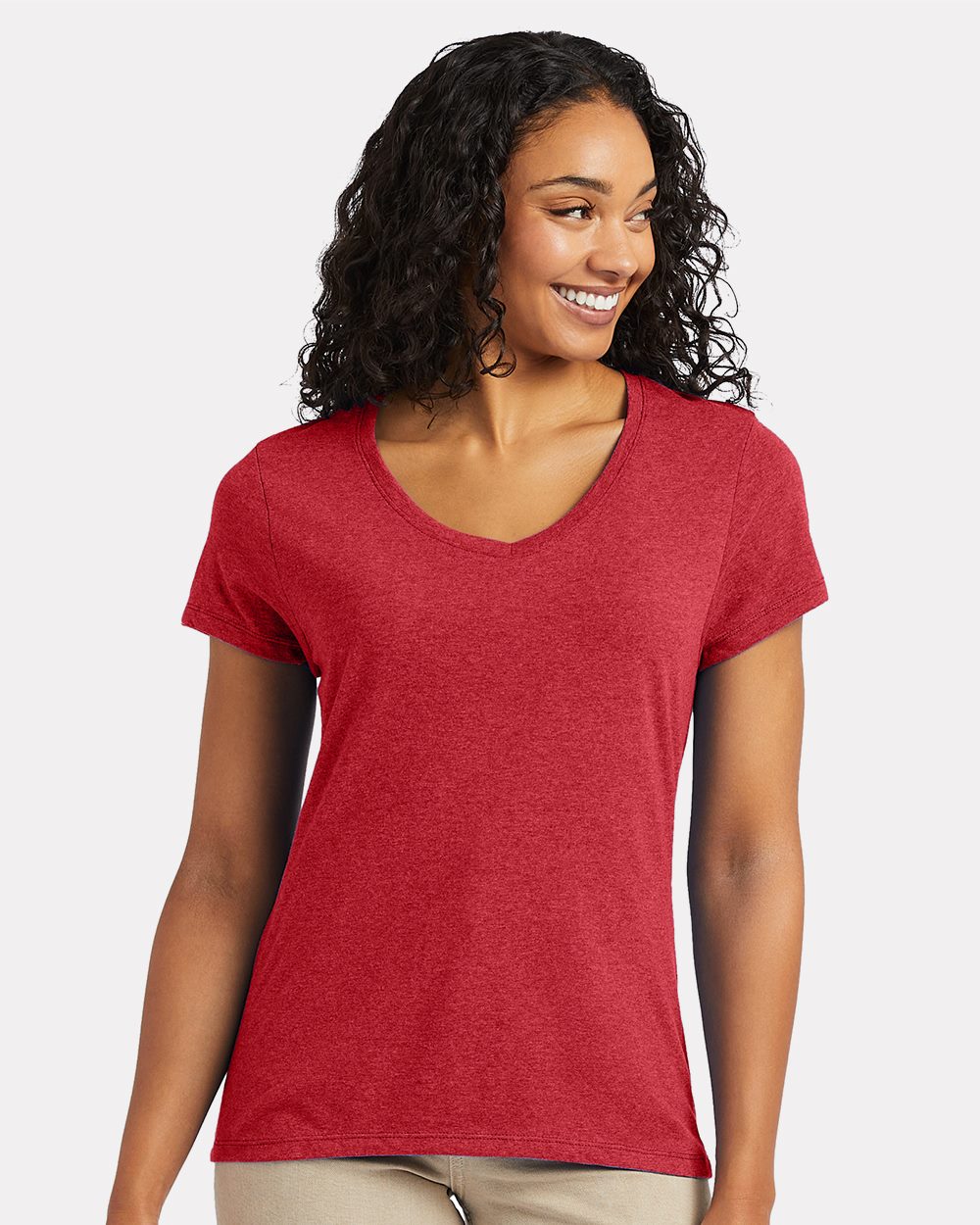 Hanes 42VT PerfectT Women’s Triblend VNeck TShirt
