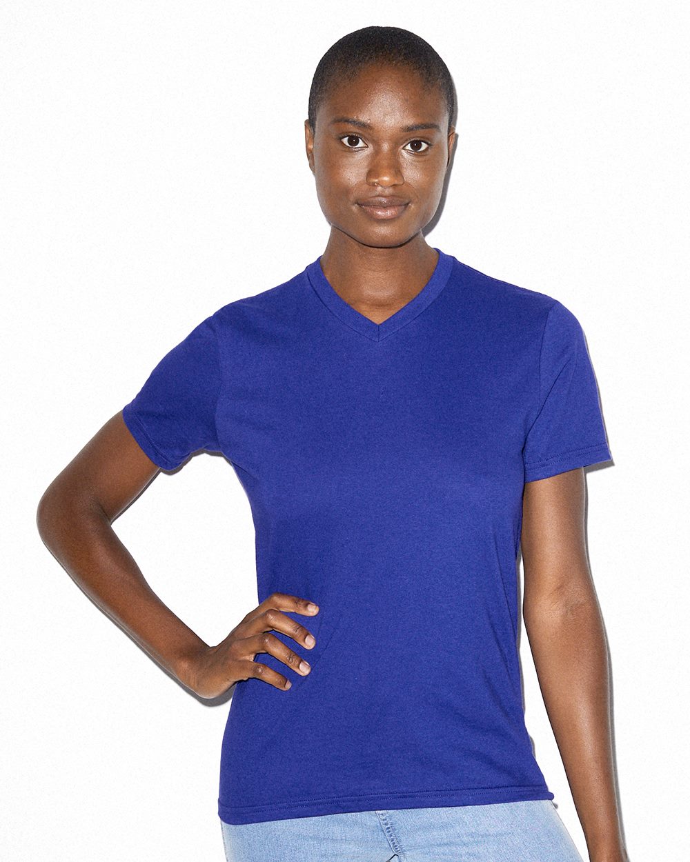 American Apparel 2356W Women's Fine Jersey Classic VNeck Tee